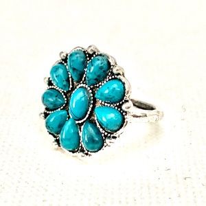 Blue Sunburst Ring